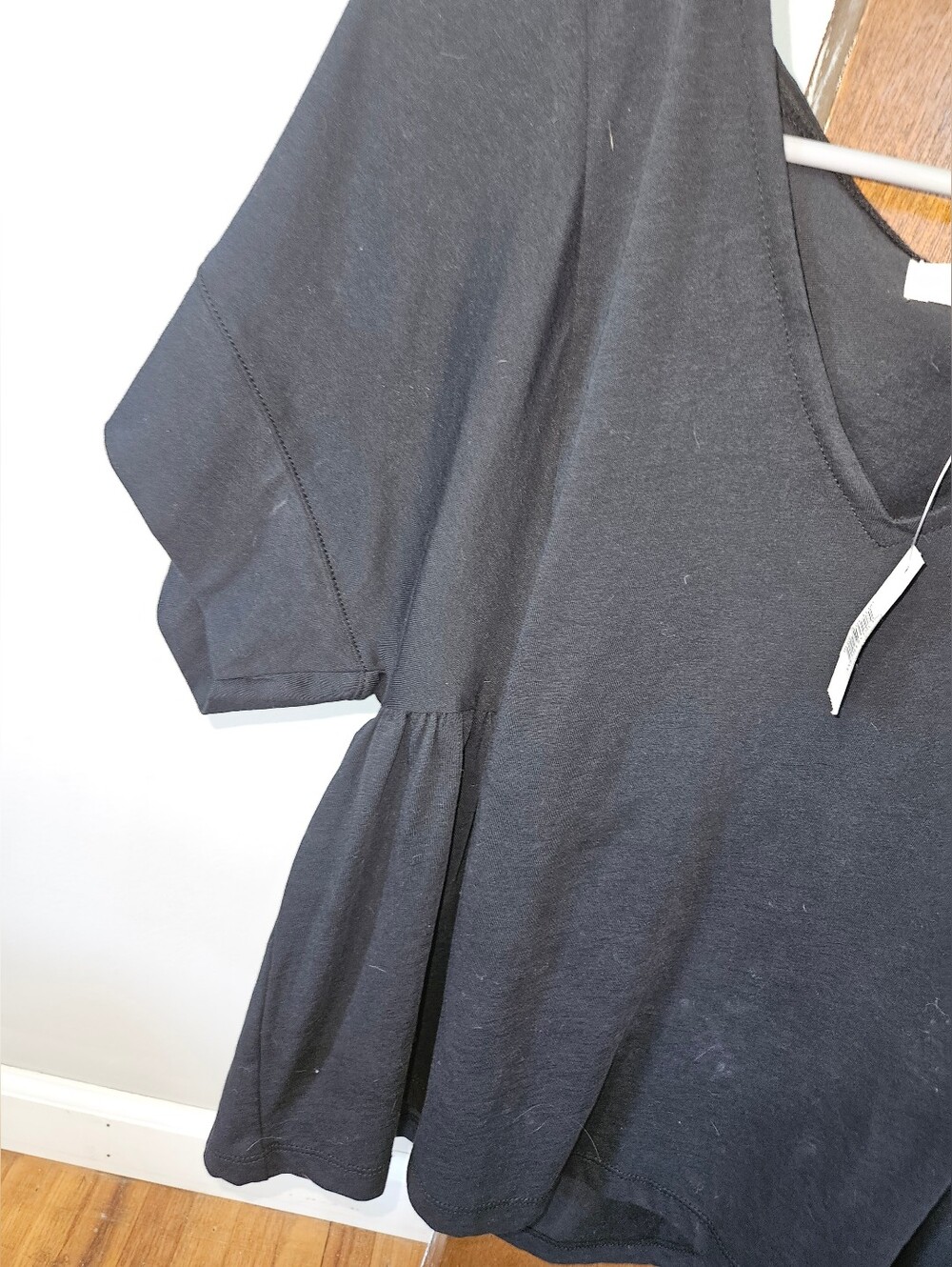 NWT Madewell Black Peplum Short Sleeve Top Size M - Picture 5 of 7